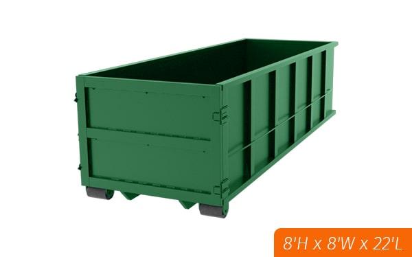 you can rent a forty yard dumpster for commercial projects such as construction sites, office buildings, and warehouses